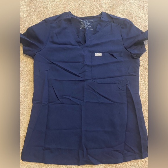 Figs Deep Blue Short Sleeve shirt/top - Picture 1 of 4